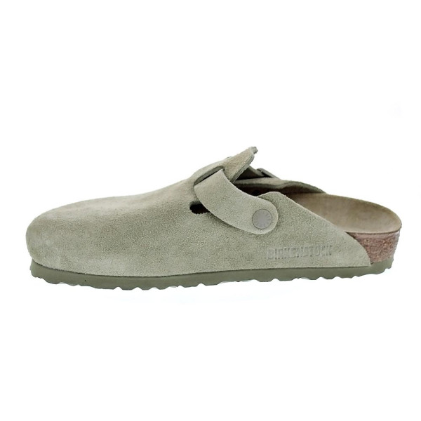 Zuecos Birkenstock zapatos Mujer modelo Suede Leather Verde 