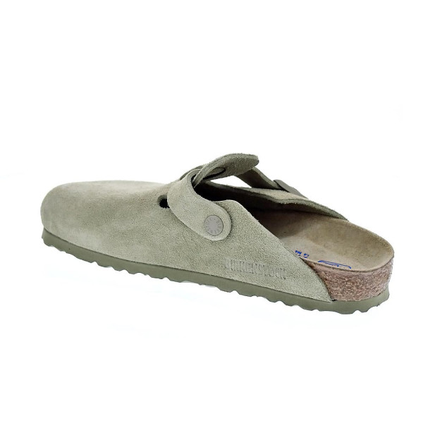 Zuecos Birkenstock zapatos Mujer modelo Suede Leather Verde 