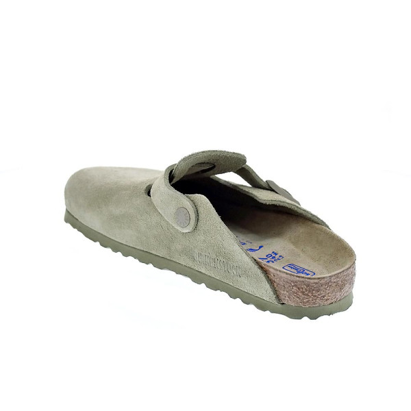 Zuecos Birkenstock zapatos Mujer modelo Suede Leather Verde 