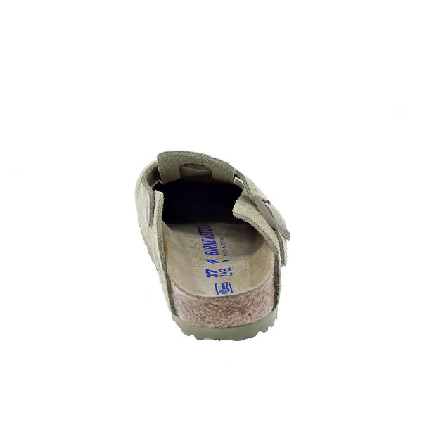 Zuecos Birkenstock zapatos Mujer modelo Suede Leather Verde 