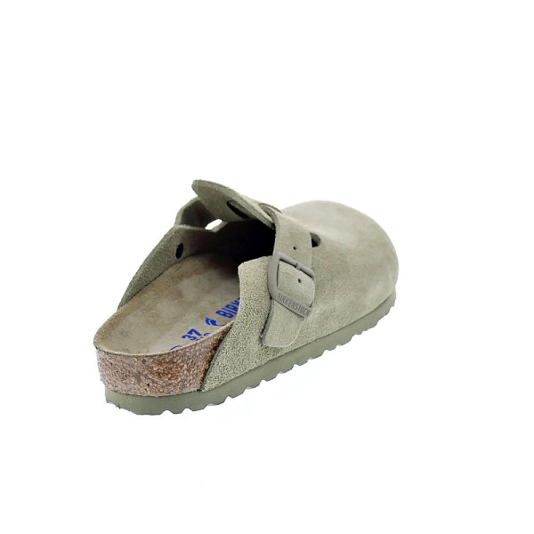 Zuecos Birkenstock zapatos Mujer modelo Suede Leather Verde 