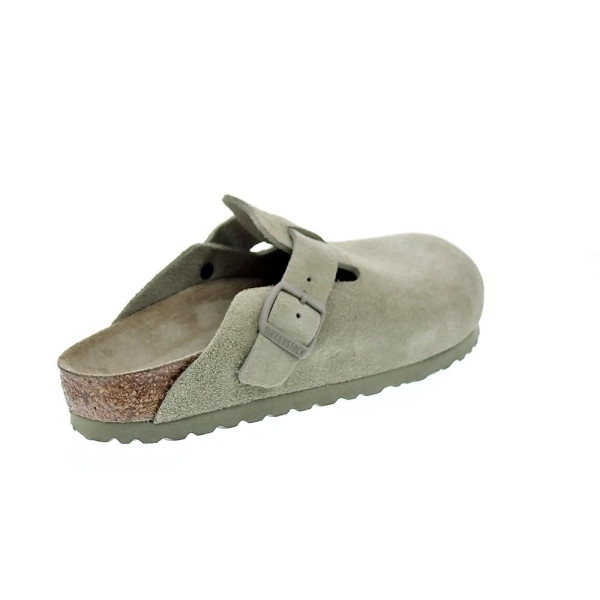 Zuecos Birkenstock zapatos Mujer modelo Suede Leather Verde 