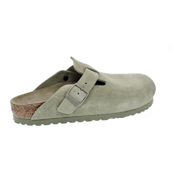 Zuecos Birkenstock zapatos Mujer modelo Suede Leather Verde 