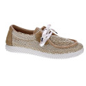 Mocasines Duuo zapatos Hombre modelo Ona Walaby Trenzado Beige Cordón