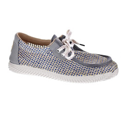 Mocasines Duuo zapatos Hombre modelo Ona Walaby Trenzado Azul Cordón 2