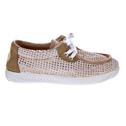 Mocasines Duuo zapatos Mujer modelo Ona Walaby Trenzado Beige Cordón
