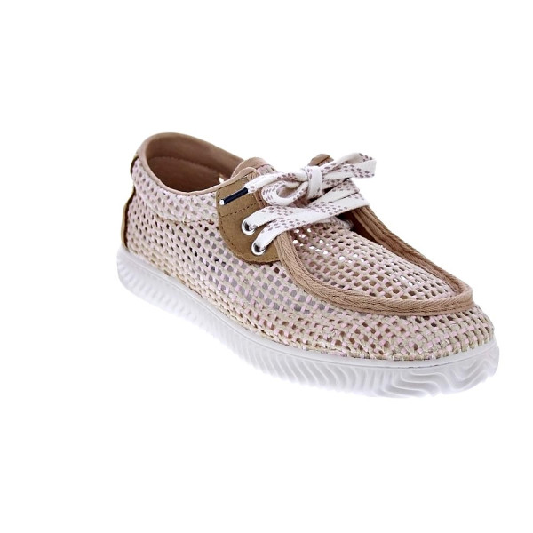 Mocasines Duuo zapatos Mujer modelo Ona Walaby Trenzado Beige Cordón