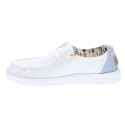 Mocasines Hey Dude zapatos Mujer modelo Wendy Boho Blanco Cordón
