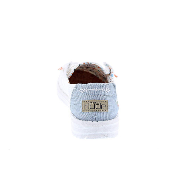 Mocasines Hey Dude zapatos Mujer modelo Wendy Boho Blanco Cordón