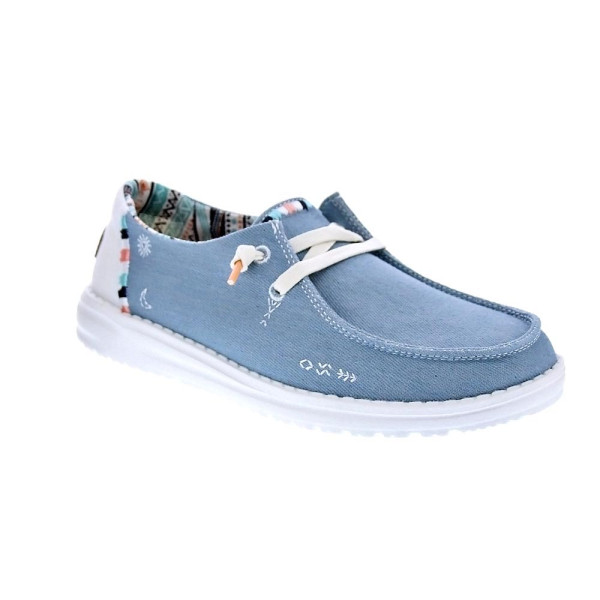 Mocasines Hey Dude zapatos Mujer modelo Wendy Boho Azul Cordón