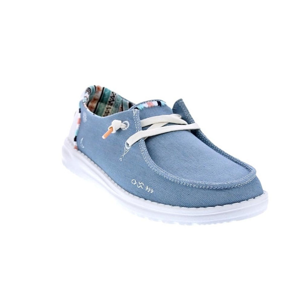 Mocasines Hey Dude zapatos Mujer modelo Wendy Boho Azul Cordón