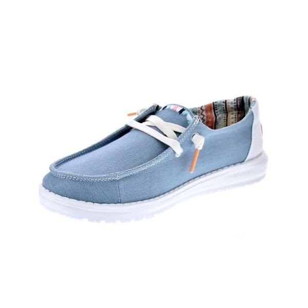 Mocasines Hey Dude zapatos Mujer modelo Wendy Boho Azul Cordón