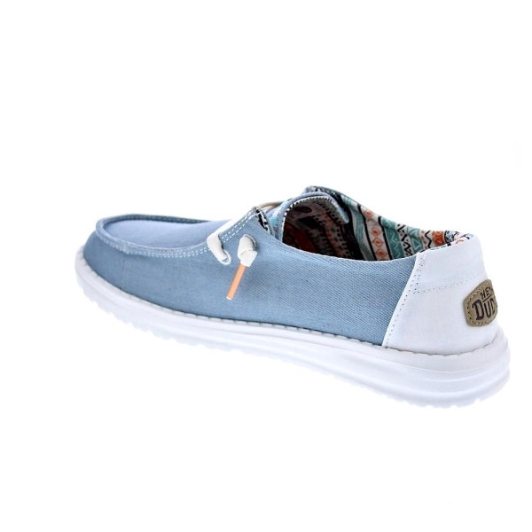Mocasines Hey Dude zapatos Mujer modelo Wendy Boho Azul Cordón
