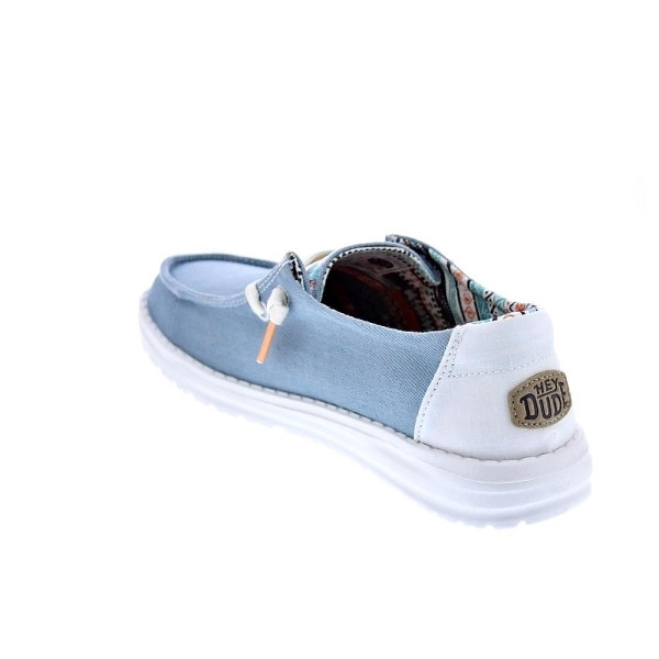 Mocasines Hey Dude zapatos Mujer modelo Wendy Boho Azul Cordón