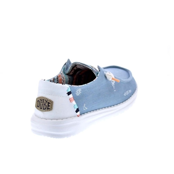 Mocasines Hey Dude zapatos Mujer modelo Wendy Boho Azul Cordón