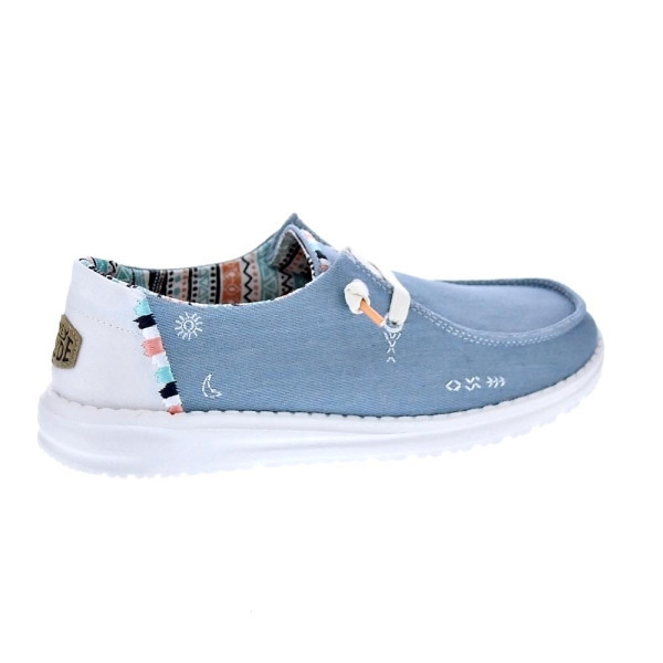 Mocasines Hey Dude zapatos Mujer modelo Wendy Boho Azul Cordón