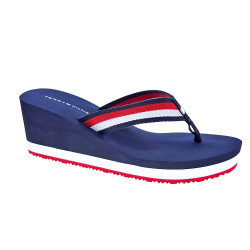 Chanclas Tommy Hilfiger zapatos Mujer modelo Corporate Wedge Rojo  2