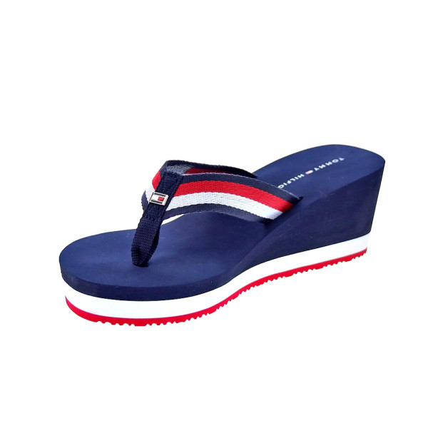Chanclas Tommy Hilfiger zapatos Mujer modelo Corporate Wedge Rojo 
