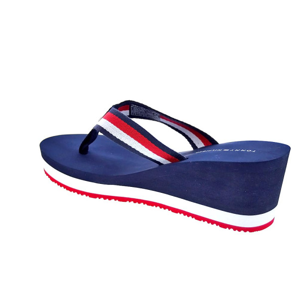 Chanclas Tommy Hilfiger zapatos Mujer modelo Corporate Wedge Rojo 