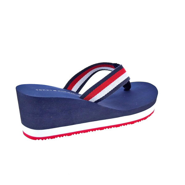 Chanclas Tommy Hilfiger zapatos Mujer modelo Corporate Wedge Rojo 