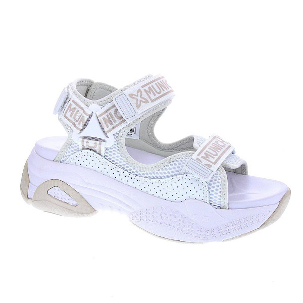 Sandalias Munich zapatos Mujer modelo Areia 05 Blanco Velcro