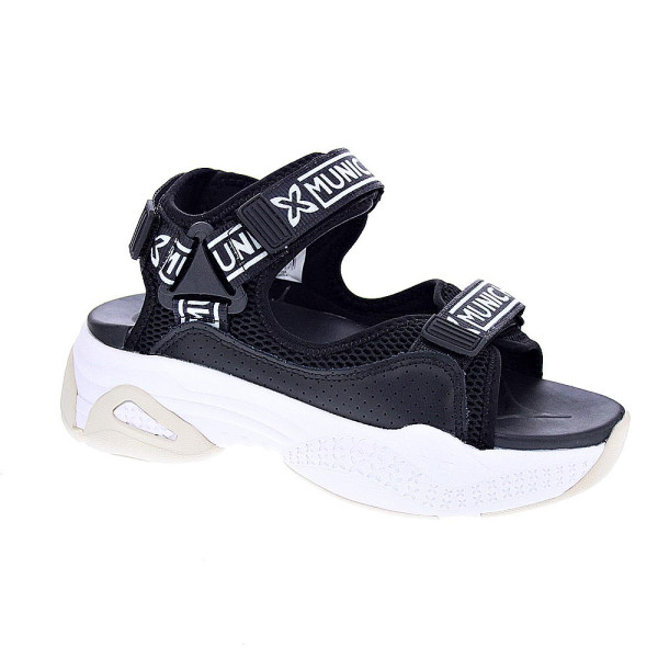 Sandalias Munich zapatos Mujer modelo Areia 06 Negro Velcro