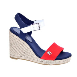 Sandalias Tommy Hilfiger zapatos Mujer modelo Stripes Wedge Azul Hebilla 2