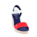 Sandalias Tommy Hilfiger zapatos Mujer modelo Stripes Wedge Azul Hebilla