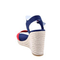 Sandalias Tommy Hilfiger zapatos Mujer modelo Stripes Wedge Azul Hebilla
