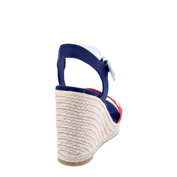 Sandalias Tommy Hilfiger zapatos Mujer modelo Stripes Wedge Azul Hebilla