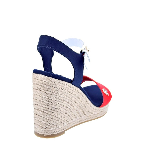 Sandalias Tommy Hilfiger zapatos Mujer modelo Stripes Wedge Azul Hebilla