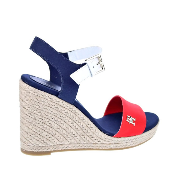Sandalias Tommy Hilfiger zapatos Mujer modelo Stripes Wedge Azul Hebilla
