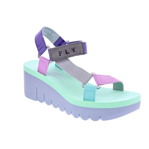 Sandalias Fly London zapatos Mujer modelo Yefa Verde Velcro