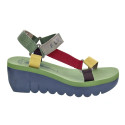 Sandalias Fly London zapatos Mujer modelo Yefa Verde Velcro