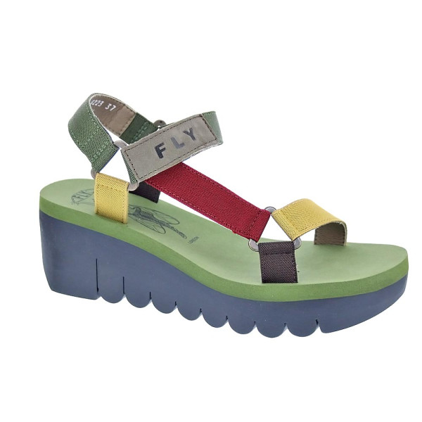 Sandalias Fly London zapatos Mujer modelo Yefa Verde Velcro
