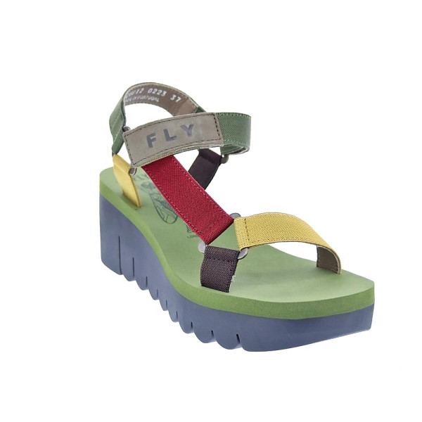 Sandalias Fly London zapatos Mujer modelo Yefa Verde Velcro