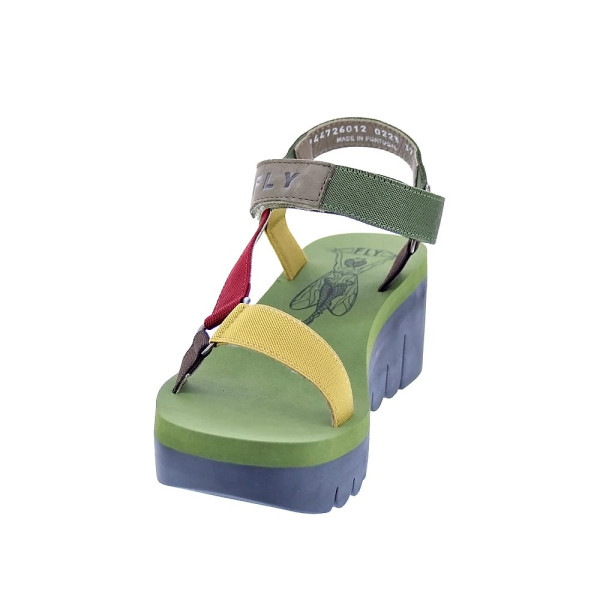 Sandalias Fly London zapatos Mujer modelo Yefa Verde Velcro