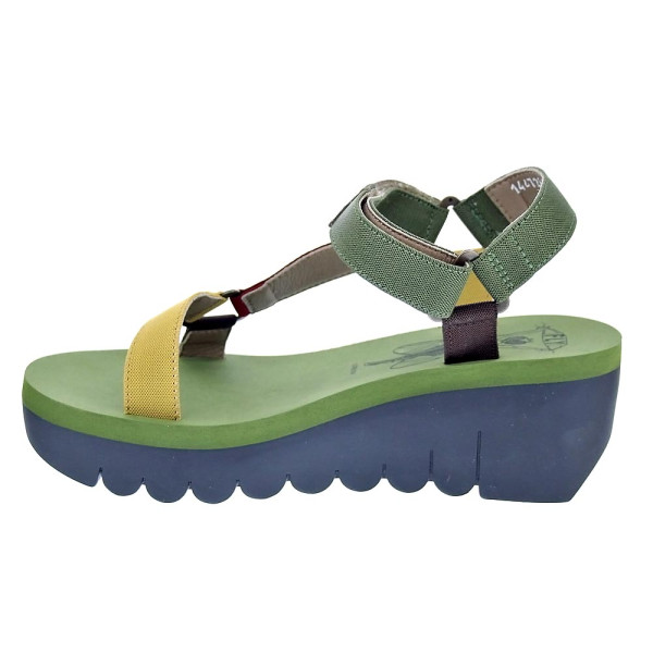 Sandalias Fly London zapatos Mujer modelo Yefa Verde Velcro