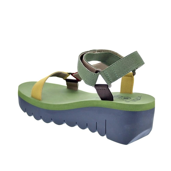 Sandalias Fly London zapatos Mujer modelo Yefa Verde Velcro