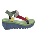 Sandalias Fly London zapatos Mujer modelo Yefa Verde Velcro