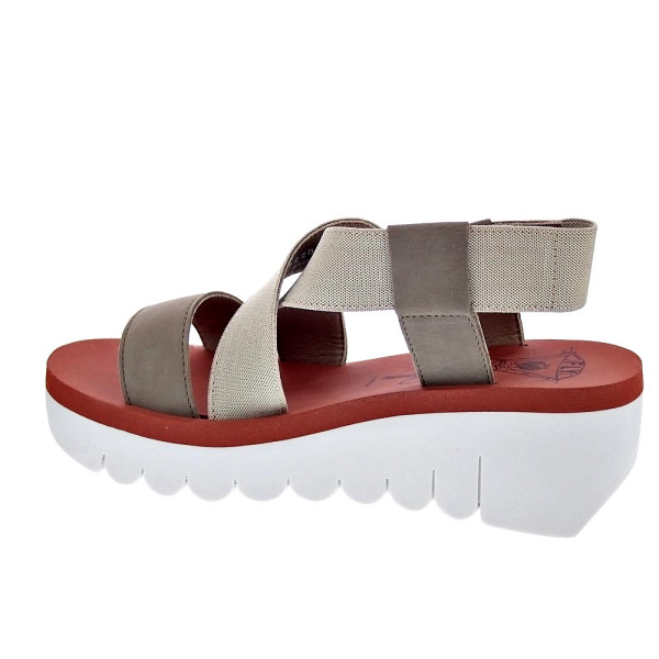 Sandalias Fly London zapatos Mujer modelo Yabi Beige Elástico