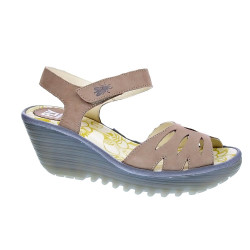 Sandalias Fly London zapatos Mujer modelo Yazi Beige Velcro 2