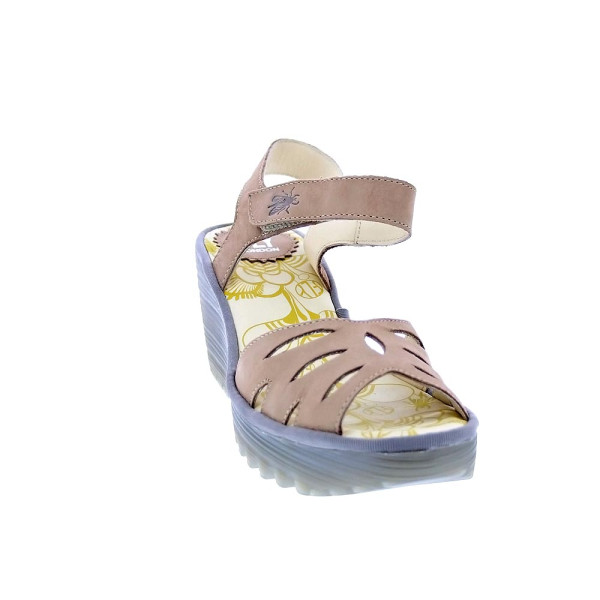 Sandalias Fly London zapatos Mujer modelo Yazi Beige Velcro