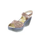 Sandalias Fly London zapatos Mujer modelo Yazi Beige Velcro
