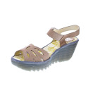 Sandalias Fly London zapatos Mujer modelo Yazi Beige Velcro