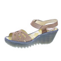 Sandalias Fly London zapatos Mujer modelo Yazi Beige Velcro