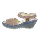 Sandalias Fly London zapatos Mujer modelo Yazi Beige Velcro