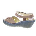 Sandalias Fly London zapatos Mujer modelo Yazi Beige Velcro