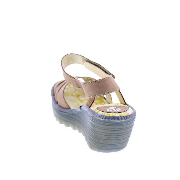 Sandalias Fly London zapatos Mujer modelo Yazi Beige Velcro