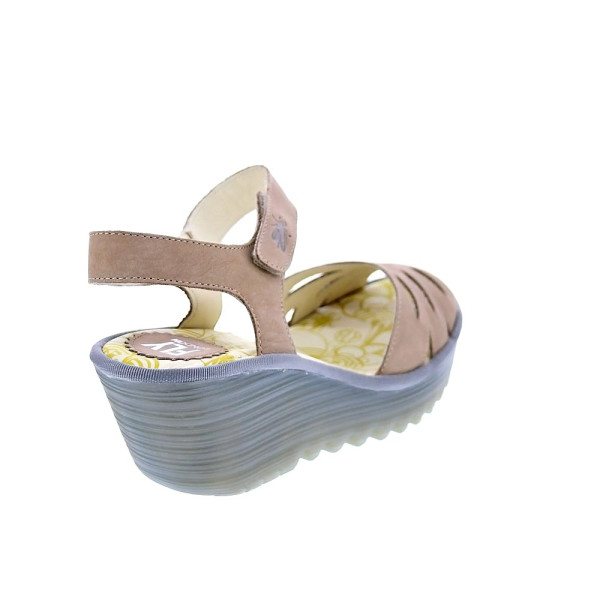 Sandalias Fly London zapatos Mujer modelo Yazi Beige Velcro
